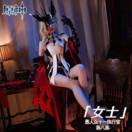 Genshin Impact La Signora Halloween Cosplay Costume