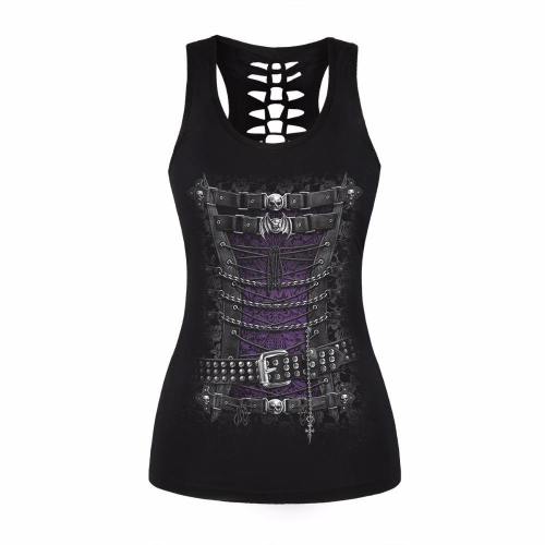 Goth Corset Skull Women Tank Top