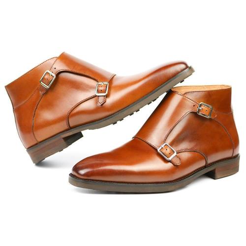 Men'S Genuine Leather Monks Boots