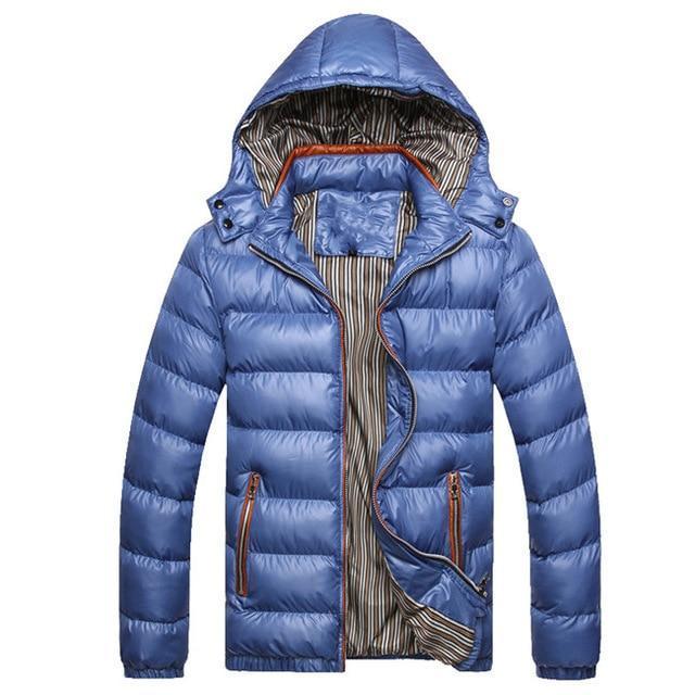 Men'S Winter Warm Thick Jackets Casual Hooded Parkas