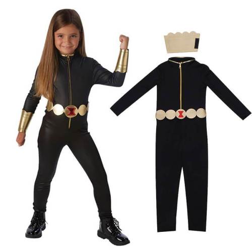 Kids Black Widow  Bodysuit Jumpsuit Halloween Cosplay Costume