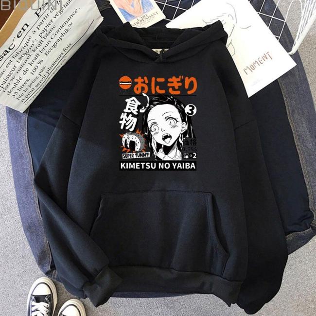 Japanese Anime Demon Slayer Nezuko Oversize Hoodie Sweatshirt Cartoon Kawaii Pullover