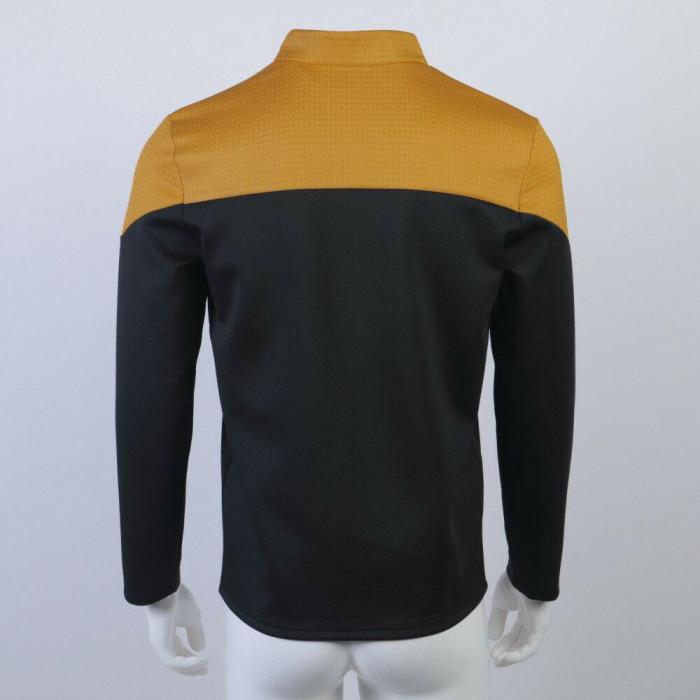 Star Trek Admiral Jl Picard Red Uniform Startfleet Blue Gold Top Shirts Costumes