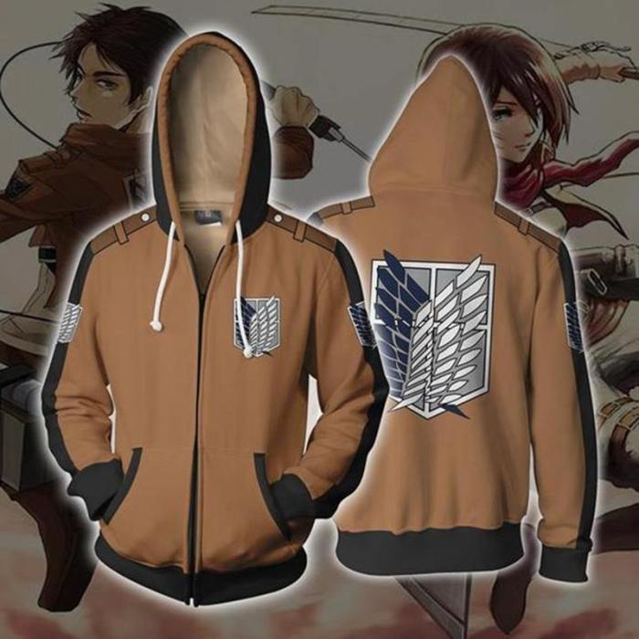 Attack On Titan Scout Legion Jiyuu No Tsubasa Anime Erwin Smith Unisex 3D Printed Hoodie Sweatshirt Jacket With Zipper