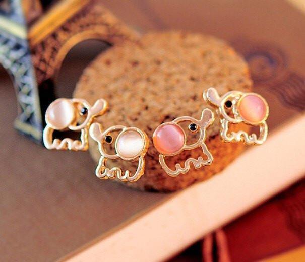 Cute Baby Elephant Stud Earrings