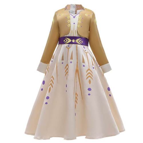 Kids Frozen Princess Anna Dress Halloween Cosplay Costume Outfit