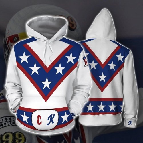 Stunt Star Evel Knievel Cosplay Hoodies Halloween Cosplay Jacket Sweater Zipper Clothing