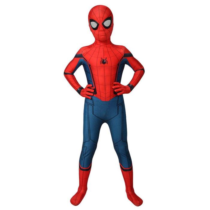 Kids Spider-Man Peter Parker Stark Suit Spider-Man: Far From Home Jumpsuit Cosplay Costume -