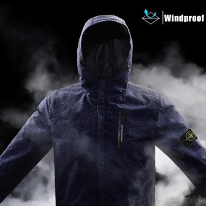 Men Windbreaker Overcoat Plus Velvet Hiking Jackets Men'S Hooded Outwears