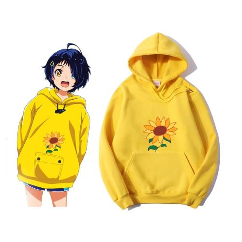 Wonder Egg Priority Ai Kawaii Hoodie Aesthetic Sun Flower Pocket Same Paragraph Casual Loose Sweatshirts Anime Carton Cute Print