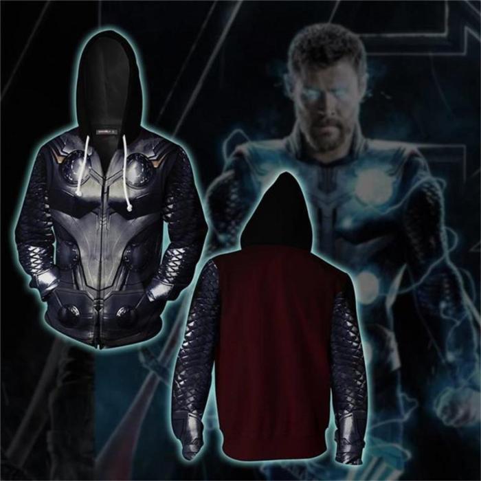 Avengers Movie Thor Odinson 2 Cosplay Unisex 3D Printed Hoodie Sweatshirt Jacket With Zipper