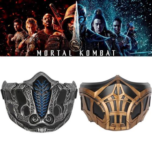 Movie Mortal Kombat Sub-Zero Scorpion Cosplay Costumes Resin Mask