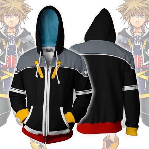 Kingdom Hearts Game  Arrival Sora Cosplay Unisex 3D Printed Hoodie Sweatshirt Jacket With Zipper