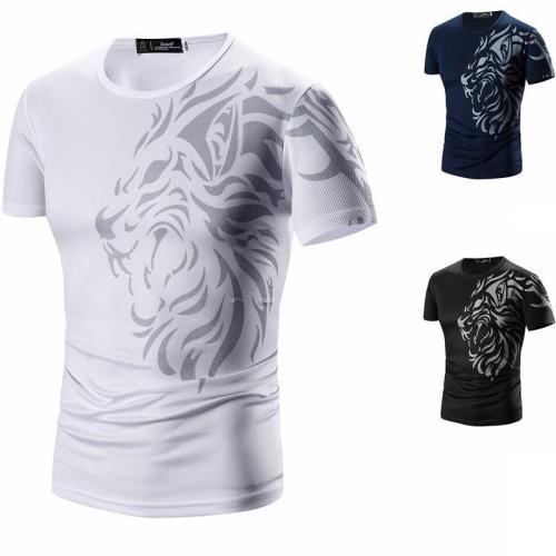 Men'S Quick Dry Tattoo Print Tiger Casual T-Shirt