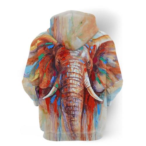 Spiritual Elephant Color Paint Elephant Hoodie - 3D Hoodies
