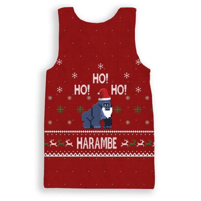Harambe  Ugly Christmas Sweater  Style Tank Top