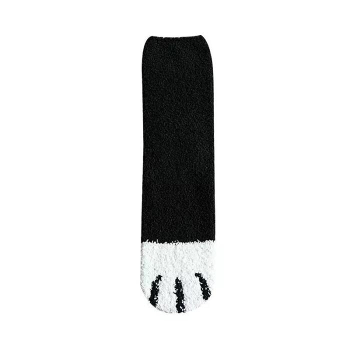 Cat Claw Stripe Plush Ankle Socks