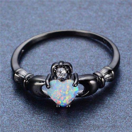 Universe Heart Fire Opal Ring