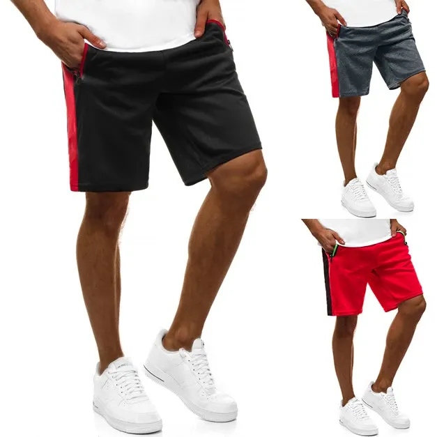 Men'S Fashion  Running Fitness Zipper Shorts