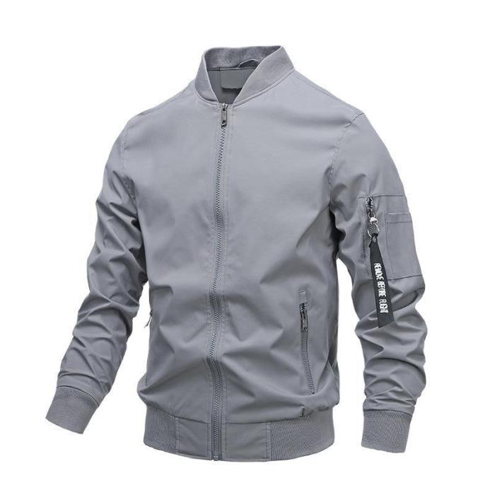 Fashion Men'S Casual Jacket Pure Color Korean Style Trendy Jacket