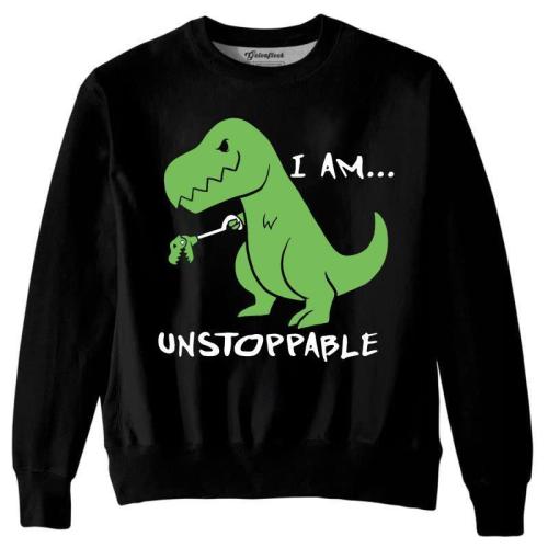 Men'S Loose Streetwear Clothing Casual Pullover With  Dinosaur  Pattern