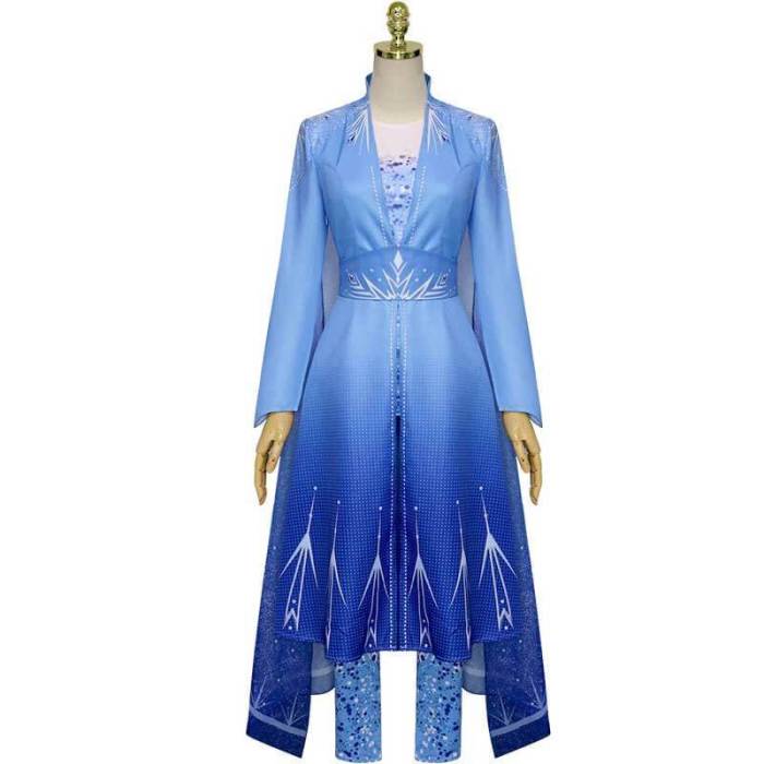 Frozen 2 Princess Elsa'S Travel Outfit Dress Halloween Cosplay Costume