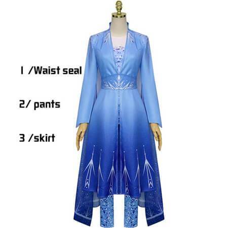 Frozen 2 Princess Elsa'S Travel Outfit Dress Halloween Cosplay Costume