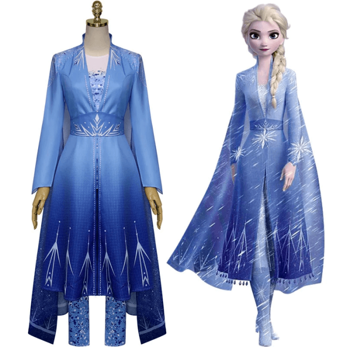 Frozen 2 Princess Elsa Dress Halloween Costume Cosplay Set