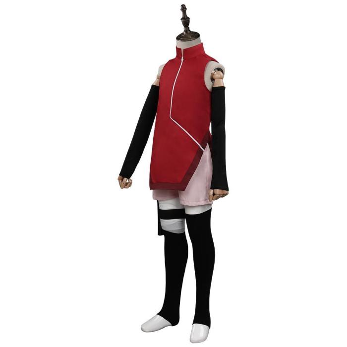 Naruto Boruto Sarada Uchiha Kids Children Outfit Halloween Carnival Suit Cosplay Costume