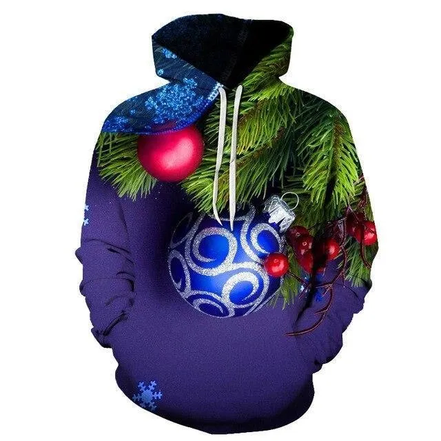 Christmas Gift Theme Men'S Hoodie Men'S 3D Printing Hooded Sweatshirt Fashion Snowman Hooded Pullover Kids Wear