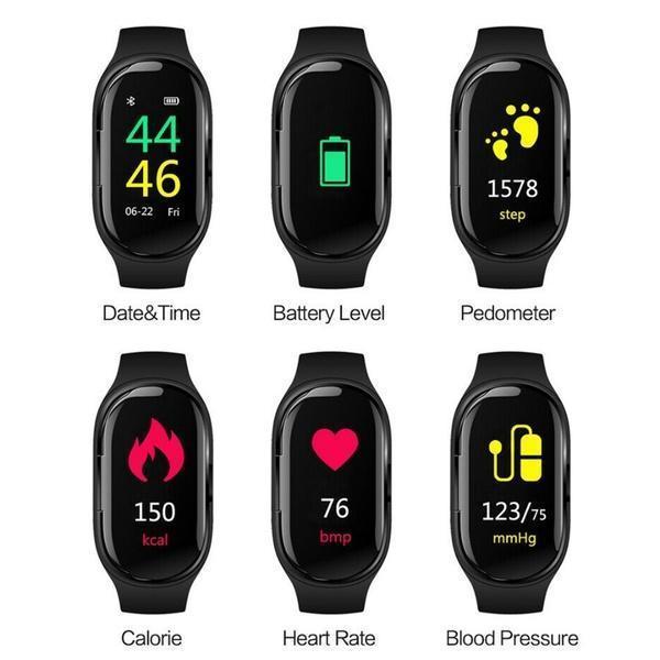 Smart Watch With Bluetooth Earphone