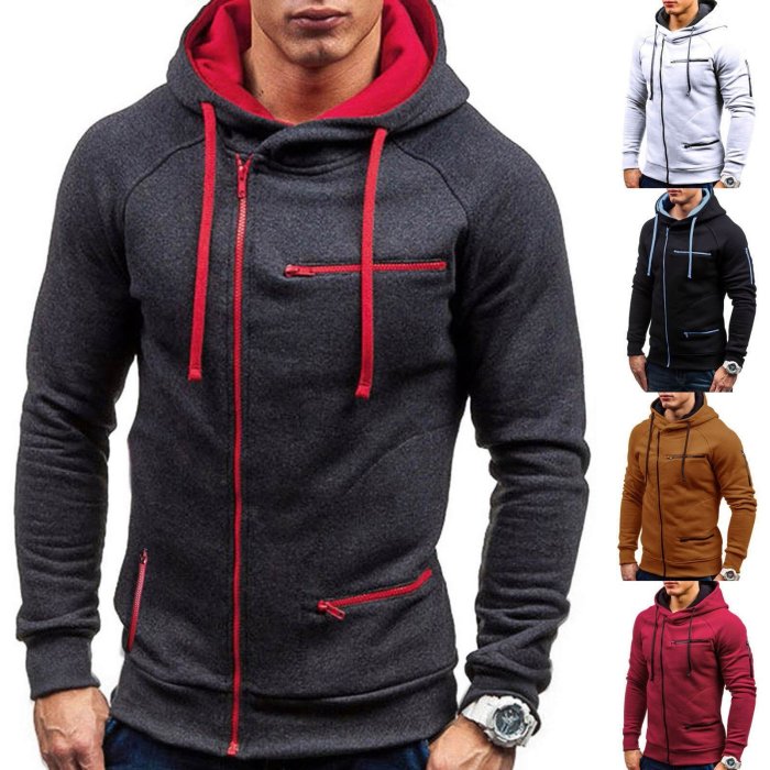 Men Warm Sport Outdoor Zipper Hoodie