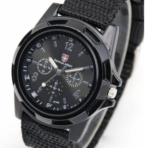 Military Style Luminous Quartz Wrist Watch