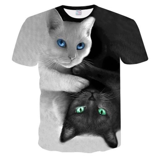 Yin Yang Cats 3D T Shirt