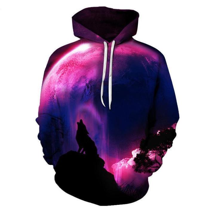 Galaxy Wolves 3D Sweatshirt Hoodie Pullover