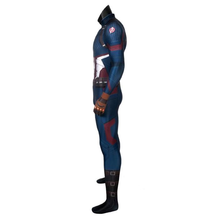 Captain America Steven Rogers Avengers 4: Endgame Jumpsuit Cosplay Costume -