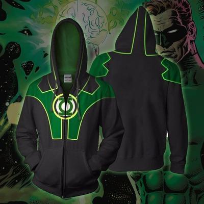 Dc Detective Comics Green Lantern Alan Scott Movie Black Cosplay Unisex 3D Printed Hoodie Sweatshirt Jacket With Zipper