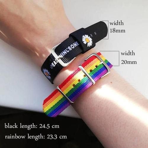 Daisy And Rainbow Strap Couples Bracelets