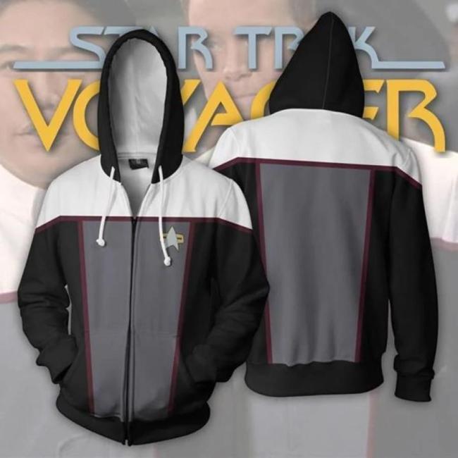 Star Trek Movie Jaylah White Black Cosplay Unisex 3D Printed Hoodie Sweatshirt Jacket With Zipper