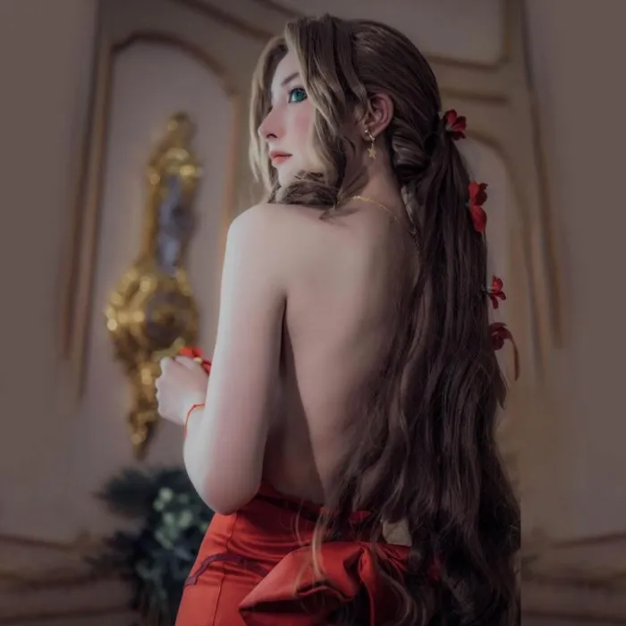 Final Fantasy Vii Remake Ff7 Aerith Gainsborough Red Cosplay Costume