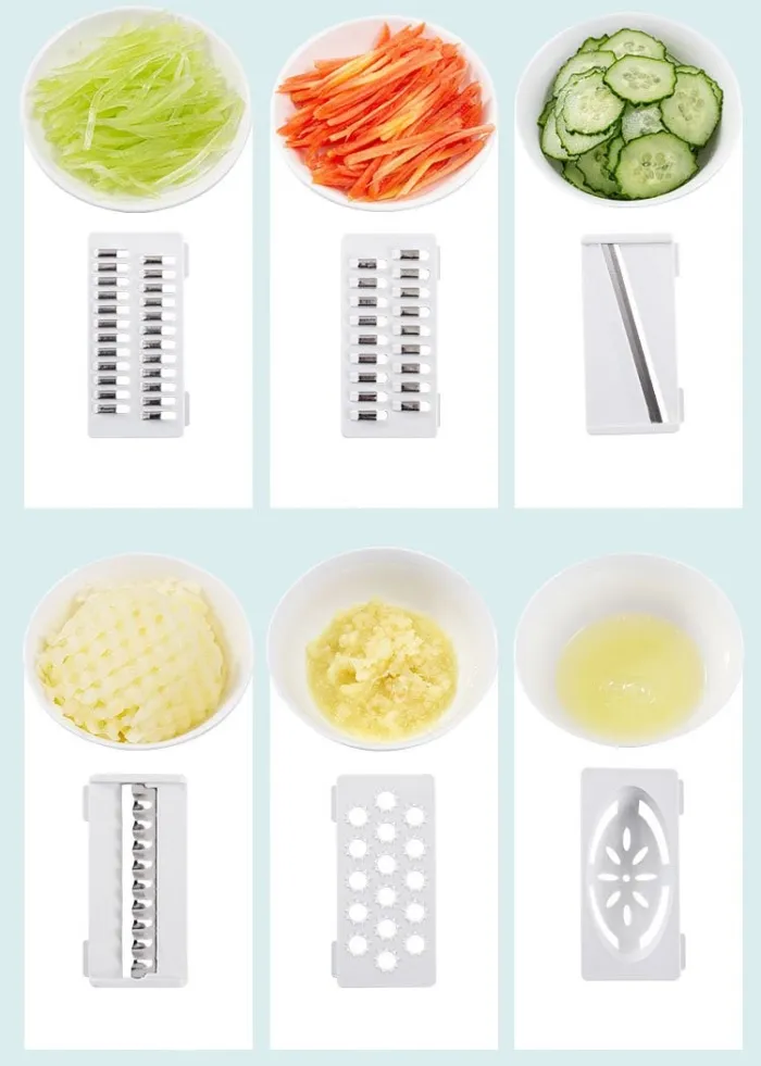 Multifunctional 9 In 1 Vegetable Cutter With Drain Basket