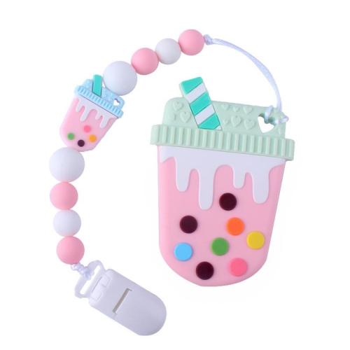 Bubble Tea Paci Clip & Teether