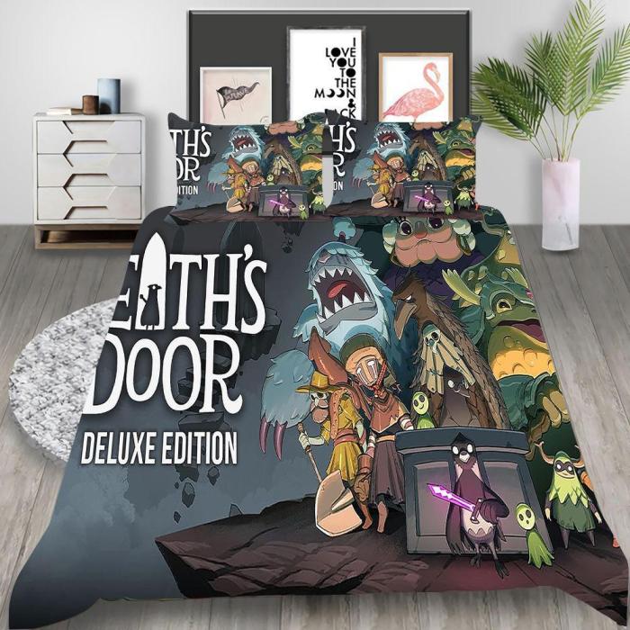 Death'S Door Cosplay Bedding Set Duvet Cover Pillowcases Halloween Home Decor