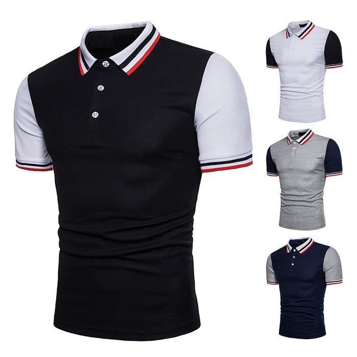 Color Matching Wild Polo Shirt For Men