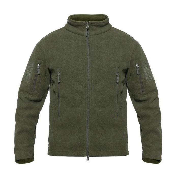 Manswears Outdoors Multi-Pocket Thermal Polar Fleece Soft Shell Tactical Jacket