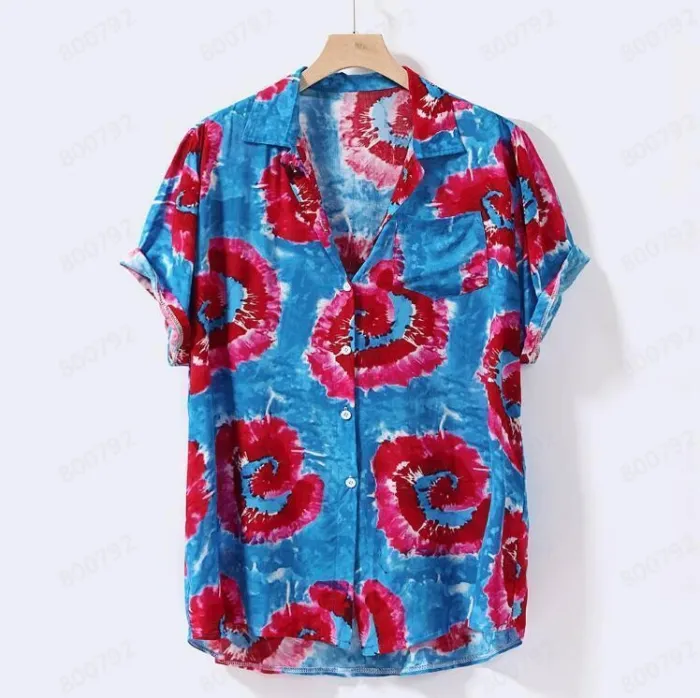 Beach Casual Shirt Hawaiian Wind Short Sleeve