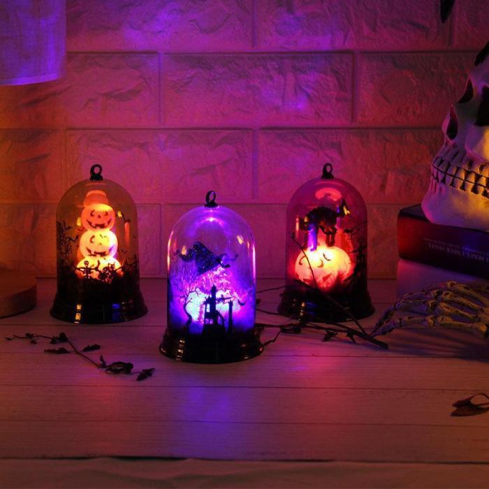 Halloween Party Pumpkin Witch Pattern Horror  Decor Light Props