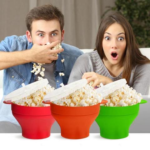 Silicone Popcorn Bucket Bowl Microwave Eco-Friendly Popcorn Bucket Bowl For Food Snacks