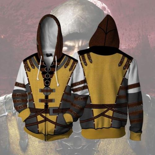Mortal Kombat 11 Game Cosplay Costume Hoodies 3D Printed Polyester Zipper Jacket