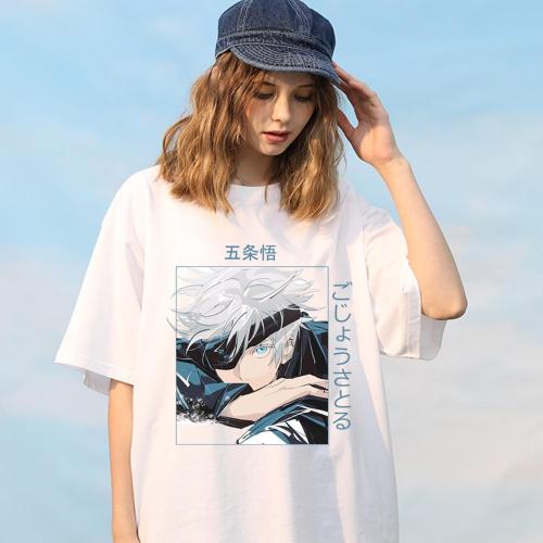 Jujutsu Kaisen Print Women T-Shirt Gojo Satoru Harajuku Japan Casual Tops Tee